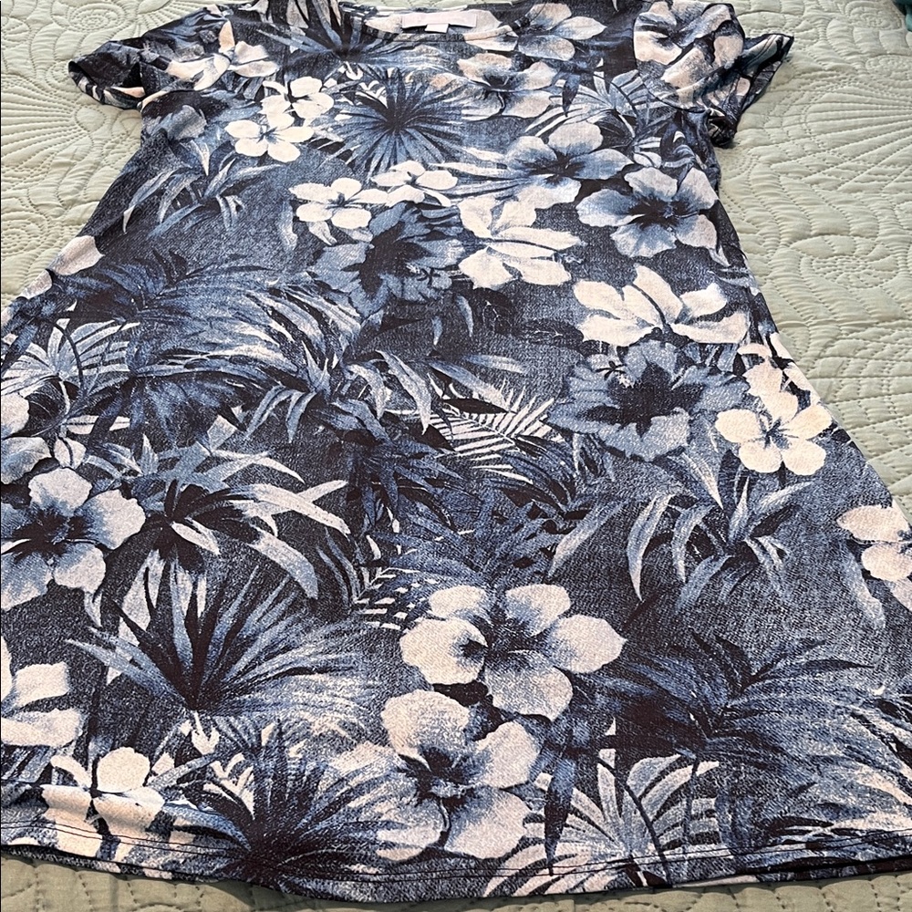 Tropical Floral Short Sleeve Dress